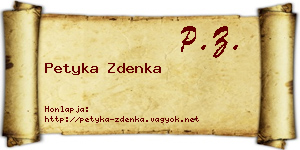 Petyka Zdenka névjegykártya